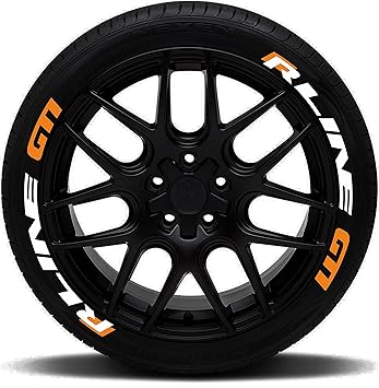 Tyre Tattoo 3D Premium & Unique Rubber Tyre Stickers Kit (4 Tyres)_Design R Line GTI