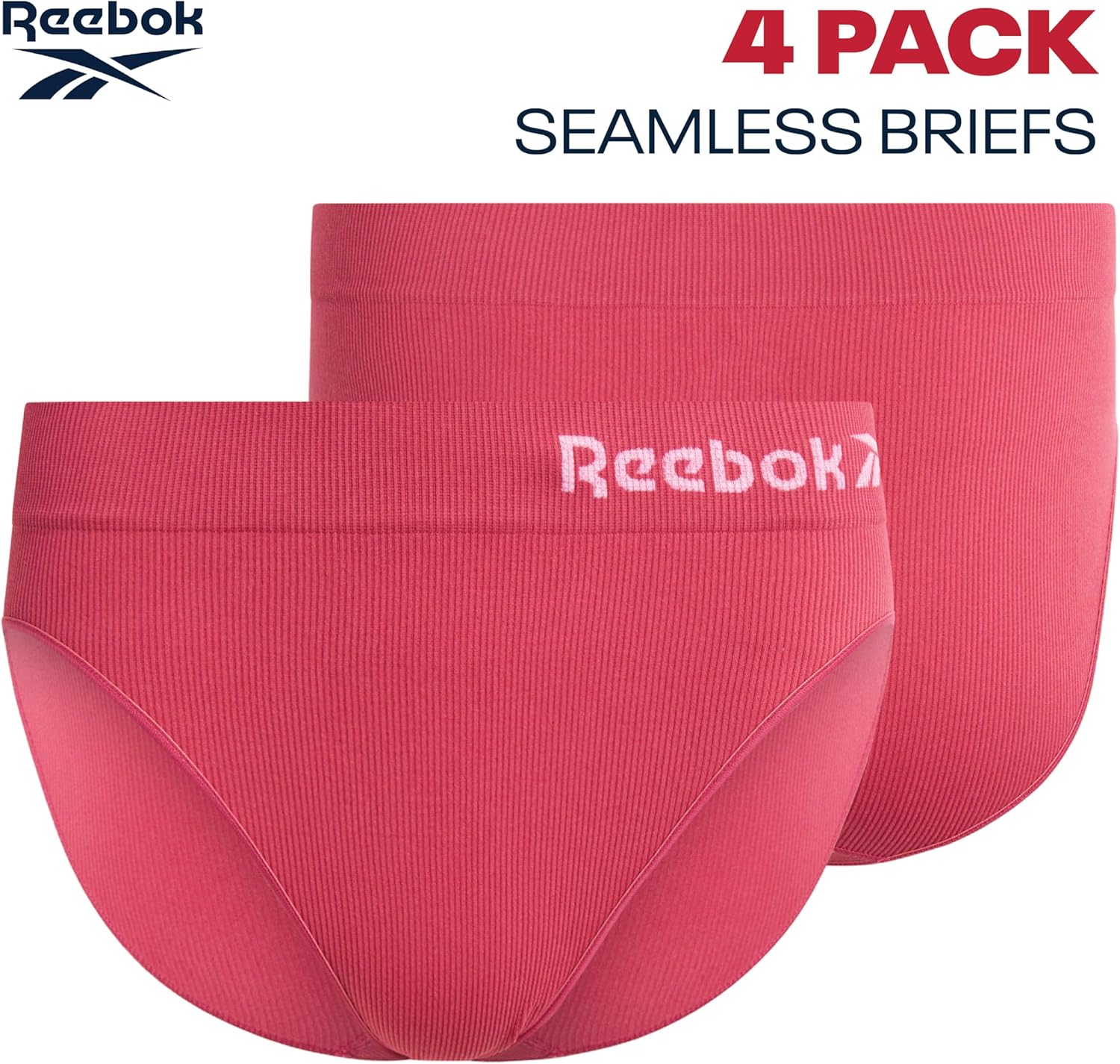 Reebok Womens Briefs Underwear - 4 Pack Breathable Soft Stretch High Cut Mid Waist Panties Underwear for Women (Sizes: S-XL) - Image 3