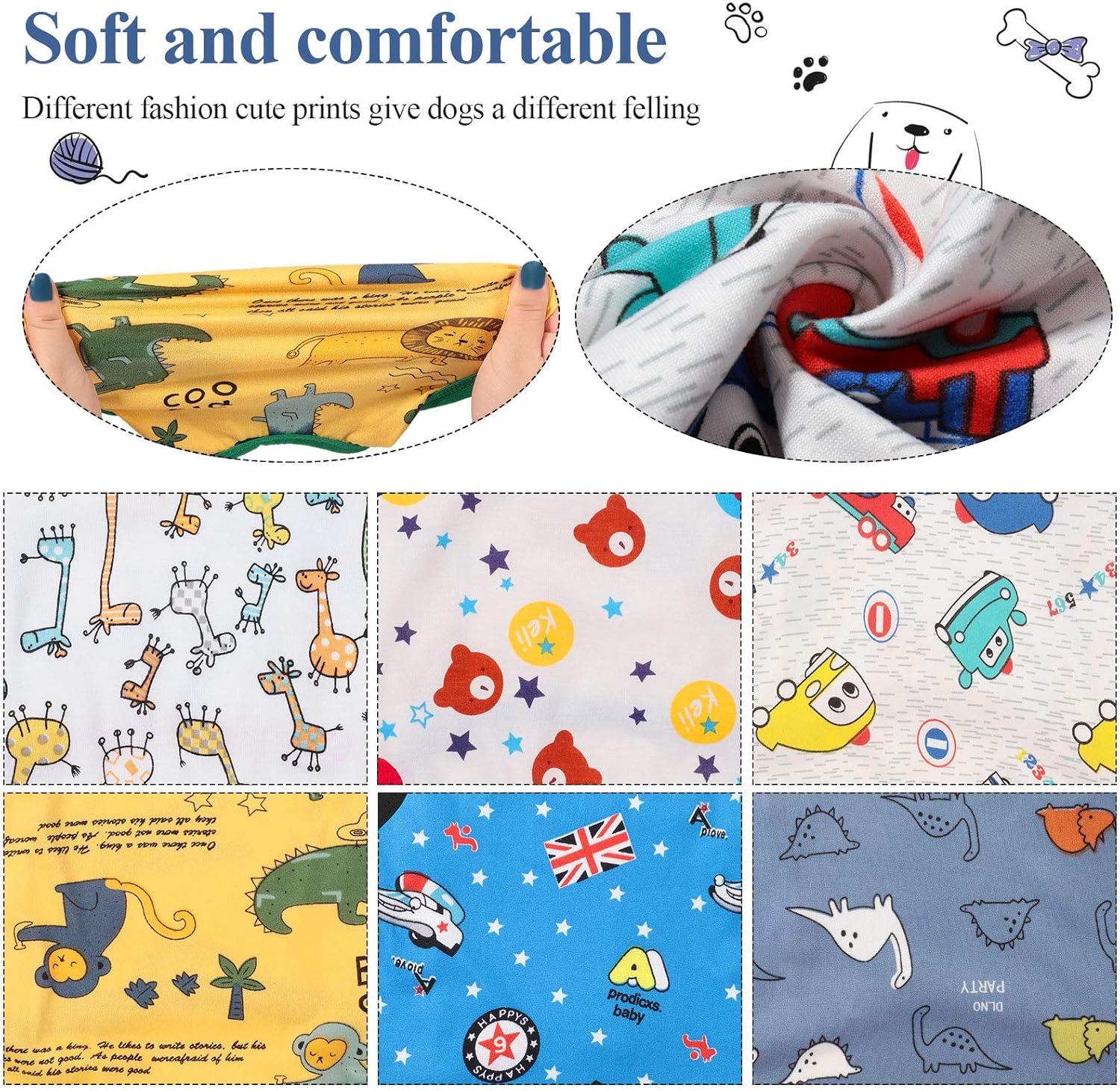 6 Pieces Dog Shirts Pet Dog Shirts Printed Cute Breathable Puppy Sweatshirt Puppy Dog Clothes Pet Apparel for Pet Dog (M) : Pet Supplies