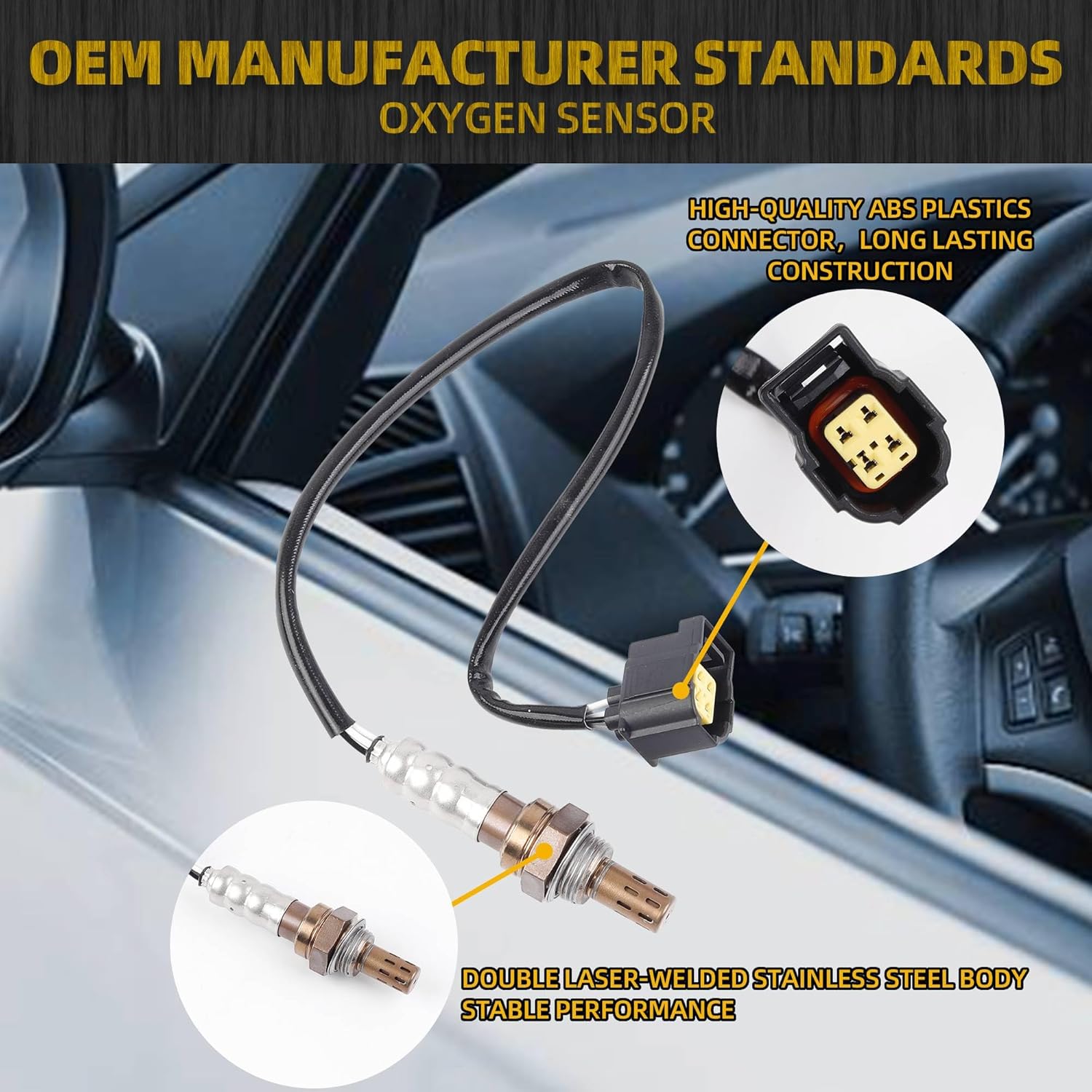 Dasbecan 2Pcs O2 Oxygen Sensor Replacement Compatible with Dodge Challenger Durango Charger Journey Ram 1500 2500 3500 Town & Country 2.0L 2.4L 3.6L 5.7L 6.2L 6.4L Replace 234-4545