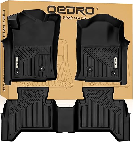 OEDRO Alfombrillas para Toyota Tacoma Double Cab 2005-2015, TPE para todo tipo de clima, ajuste personalizado para todo tipo de clima, juego de
