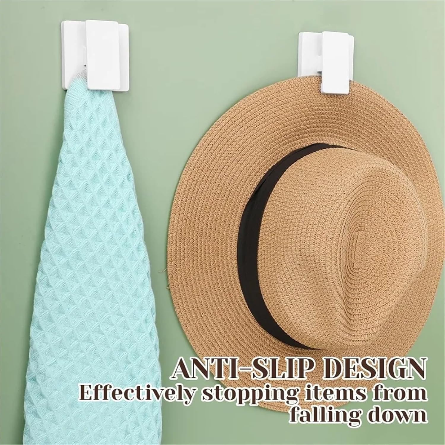 8 Pcs No Drilling Towel Holders - Large Self Adhesive 15mm Wall Tapestry Clips