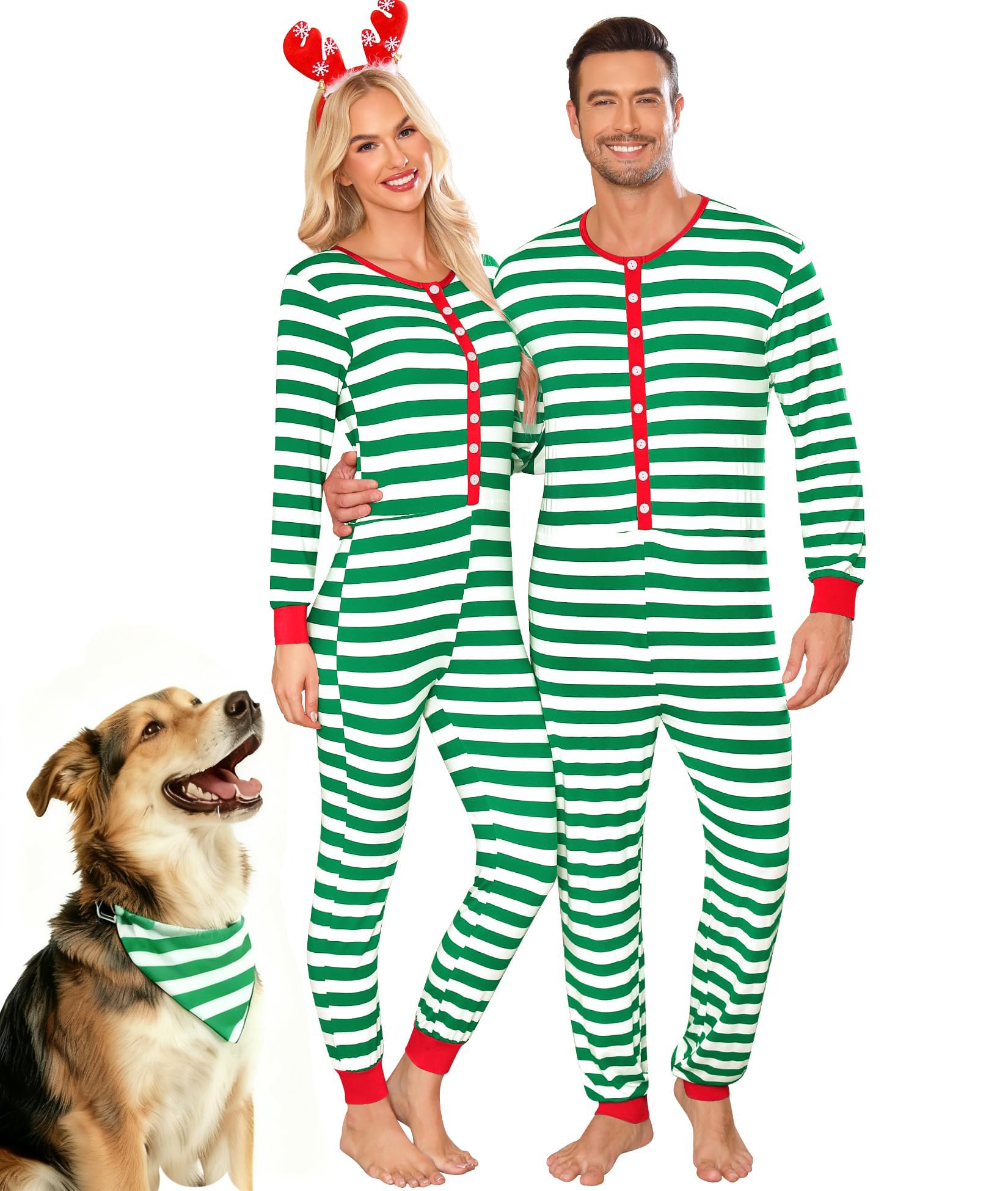 Matching Family Pajamas Sets Christmas PJ's Holiday Nightwear Household Sleepwear Sets with Long Pants-image-0