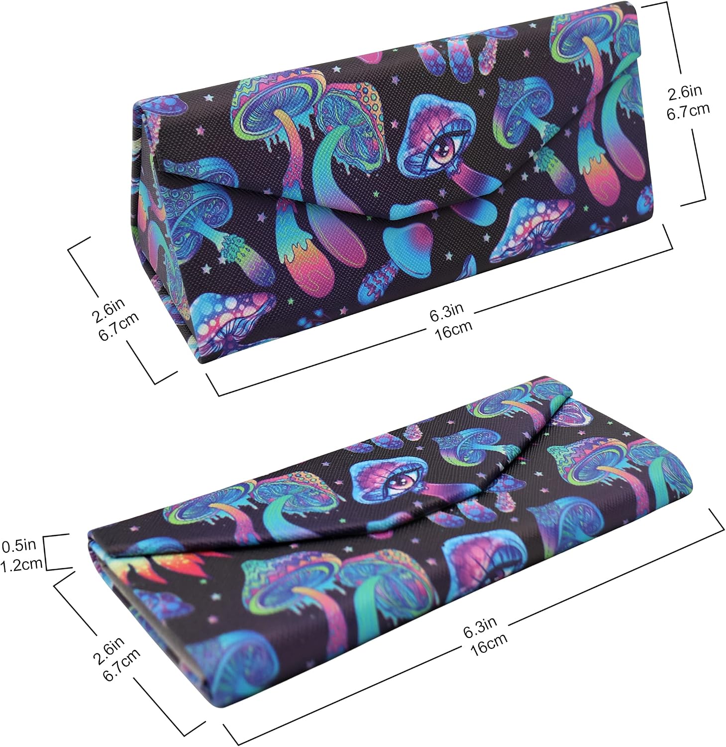 Real Sic Glasses Case for Men and Women - Magnetic Folding Hard Shell Sunglass Holder - Inspired by Halloween/Horror/Occult image 2