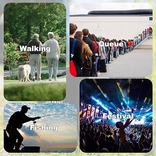 Miniatura 7 de ALEVMOOM Taburete Plegable de 18", Peso Máximo 800 lbs, Taburete de Camping Portátil Retráctil Plegable Telescópico Resistente de Servicio Pesado