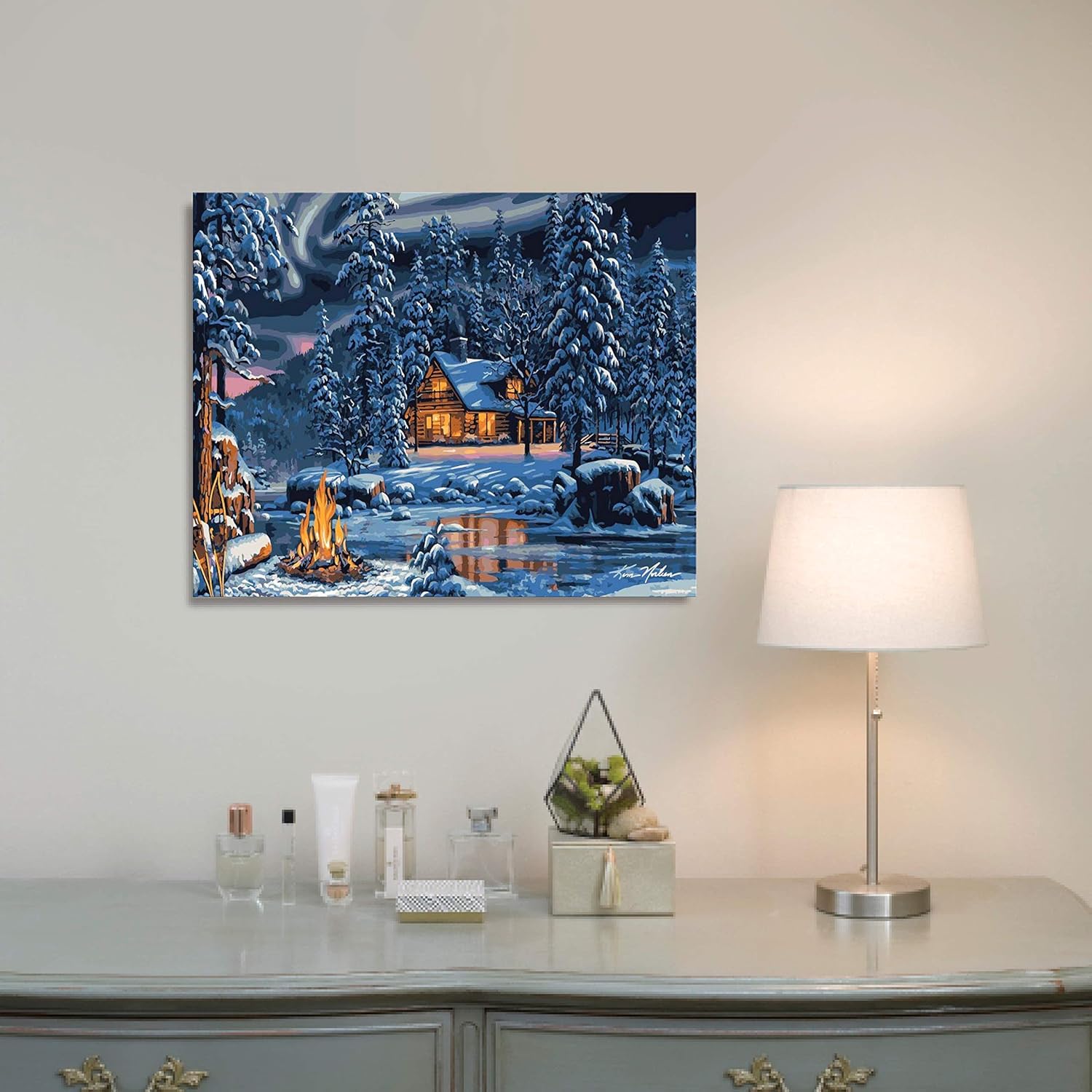 Paint by Numbers for Adults: Beginner to Advanced Number Painting Kit - Fun DIY Adult Arts and Crafts Projects - Kit Includes - 16" x 20" Framed | Aurora Bliss | The Road Home | Moonlight Bay