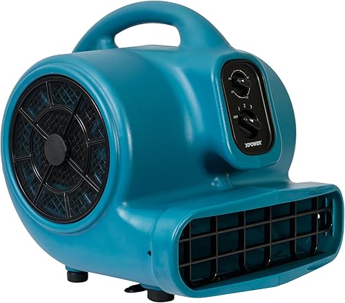 Miniatura 71 de XPOWER P-630HC Pro 1/2 HP 2800 CFM Movimiento de aire centrífugo, secadora de alfombras, ventilador de piso, soplador, mango telescópico y ruedas