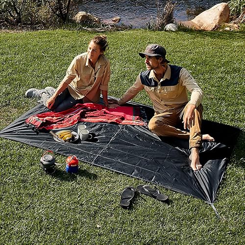 Miniatura 6 de Tienda de campaña para 2 personas ultraligera, nailon Ripstop 20D PU4000 impermeable para acampar debajo de la tienda (82.7 x 47 pulgadas, negro)