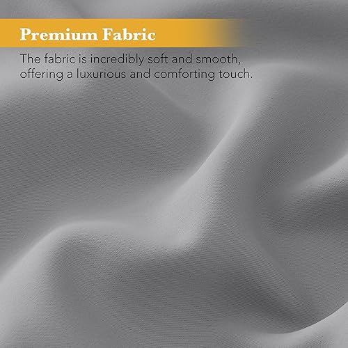 Miniatura 243 de RYB HOME Juego de 2 paneles de cortinas opacas grises de 63 pulgadas de largo, cortinas sólidas resistentes para oscurecer la habitación