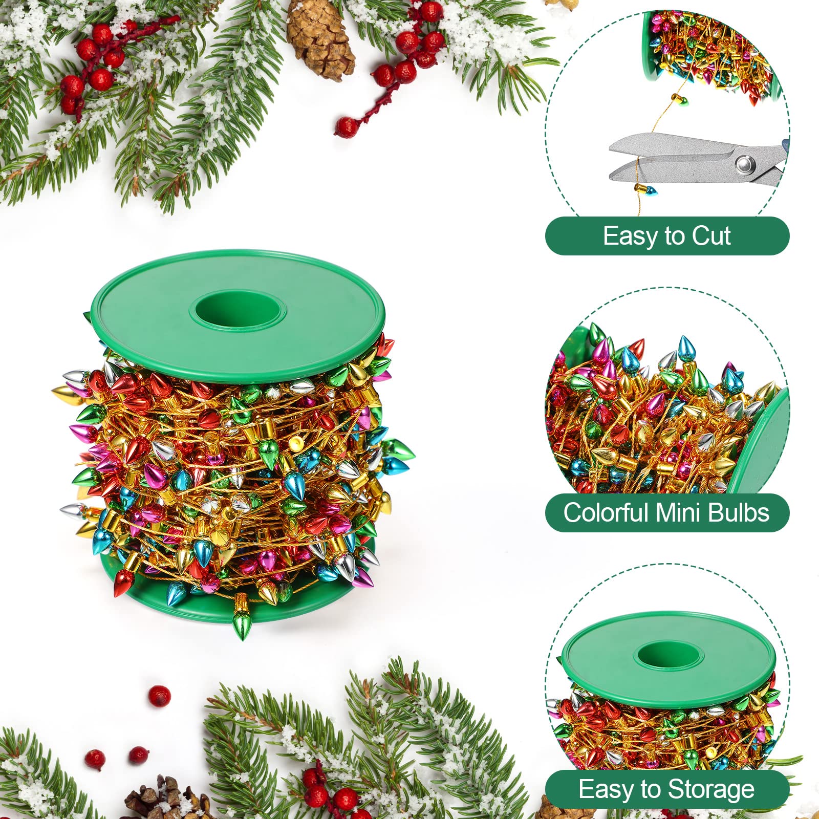 Accesorios árbol Navideño Pequeño Mini Cadena De Luces LED Para árbol De Navidad En Miniatura - Multicolor, Funciona Con Pilas, Ideal Para Casas De Muñecas O Decoración Cadena Bombillas Mini