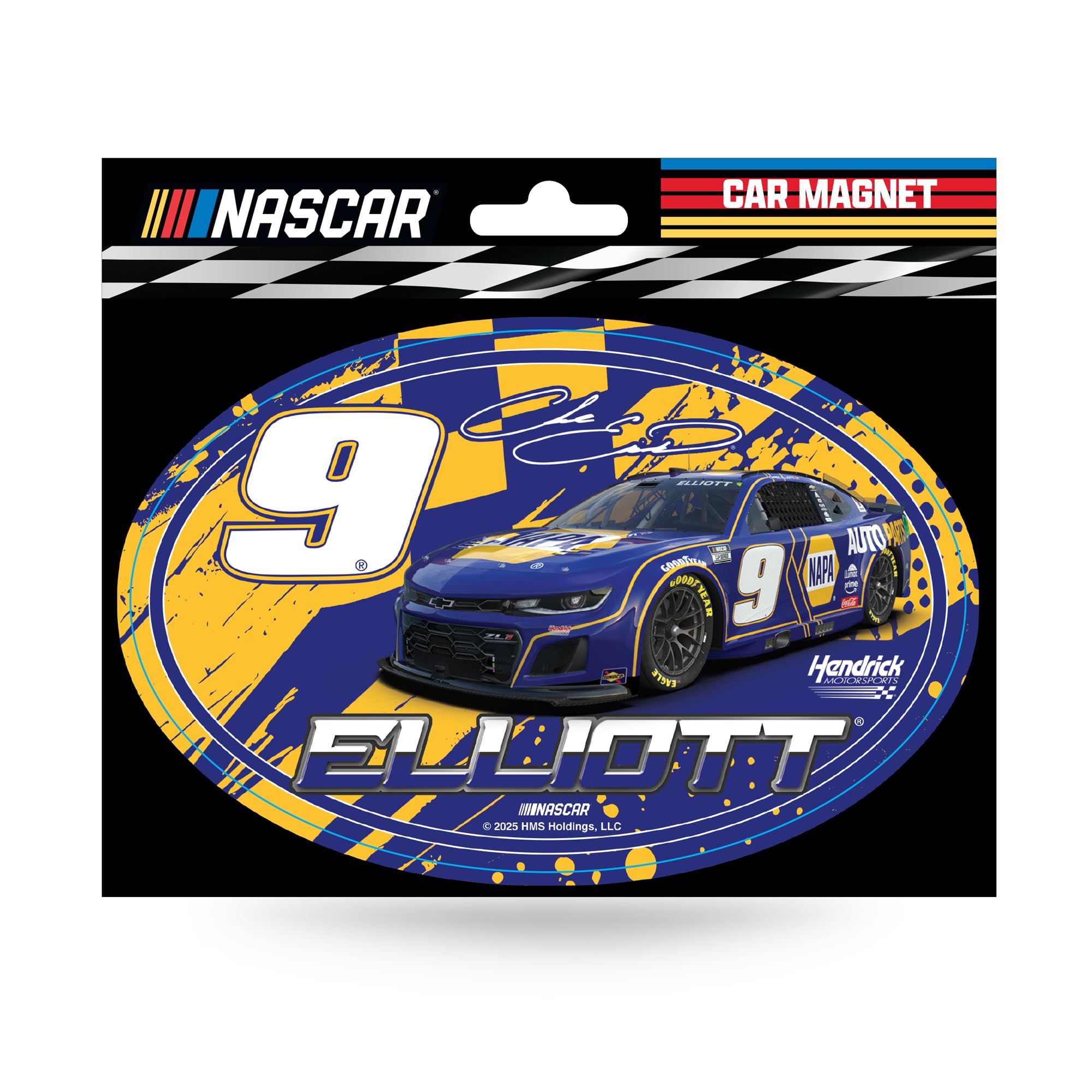 Rico Industries NASCAR Racing Chase Elliott Car Art Badge Magnet