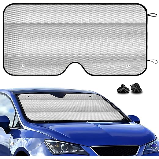 Allextreme Windshield Sunshade Cover Silver