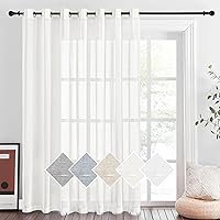 Vista 313 de NICETOWN Cortinas semitraslúcidas con textura de lino, con ojales, tratamiento de ventanas, cortinas verticales de lino con filtro de luz para sala