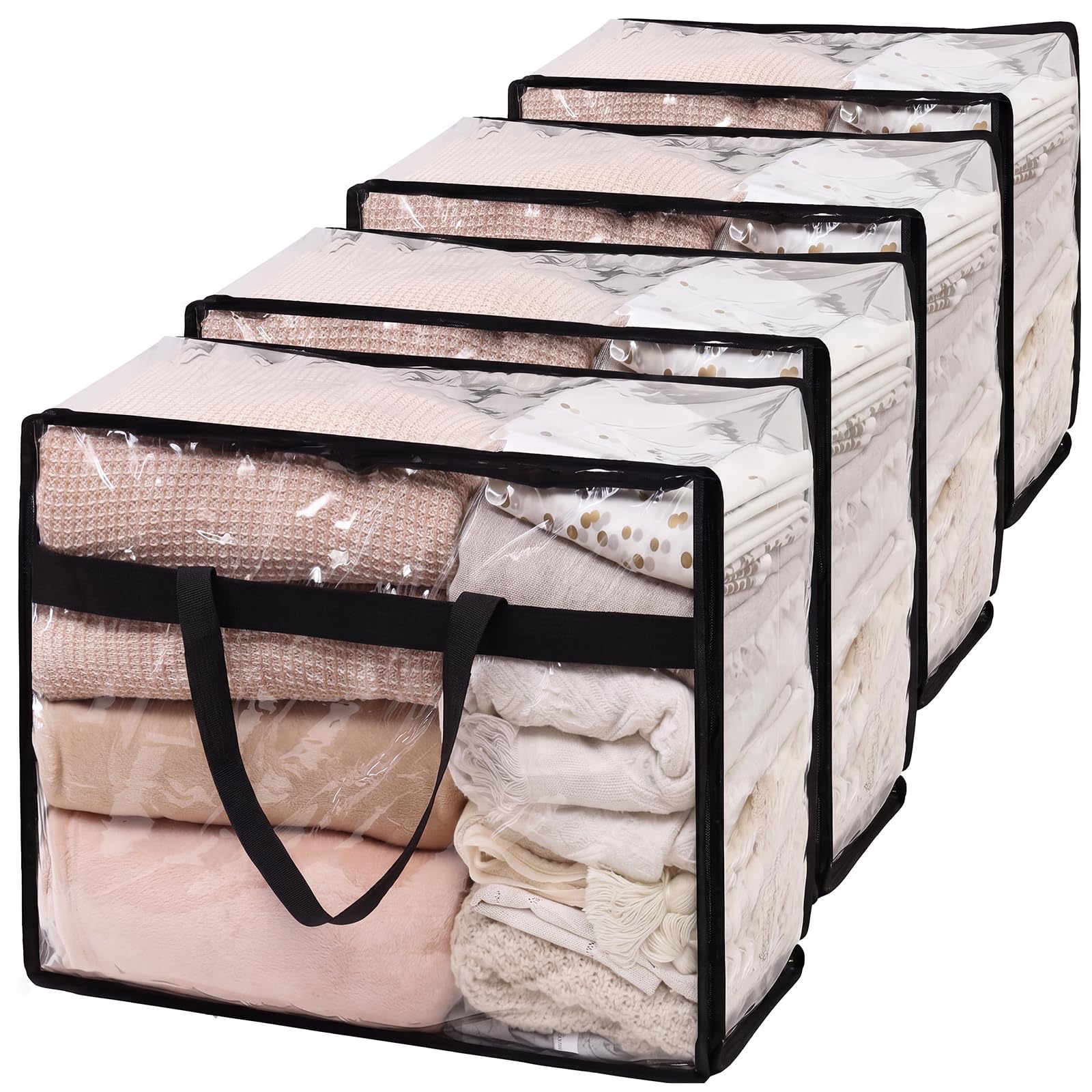 Organizadores de ropa para el cambio de armario estacional bolsas grandes con cremallera transparentes