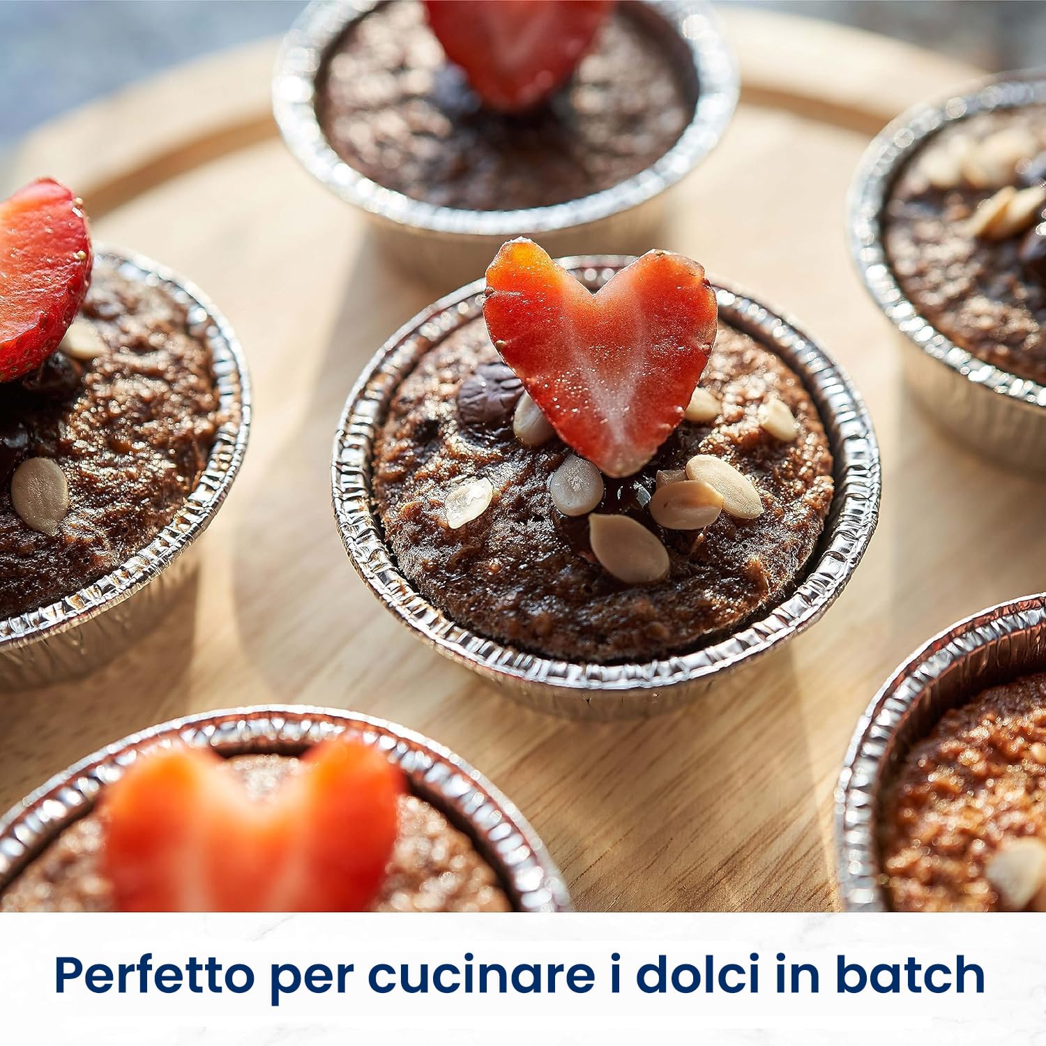 ebake Stampini Per Budini - Pacco da 100 Stampi Per Crostatine, Pirottini Alluminio da 200ml - Formine Per Crostatine per Friggitrice ad Aria - Stampini Crostatine di Budini, Muffin e Crostata