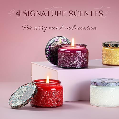 Miniatura 2 de NORVENCE Velas para mujer, juego de 4 velas perfumadas de regalo, velas perfumadas para el hogar, cumpleaños y Navidad, regalos para mujeres