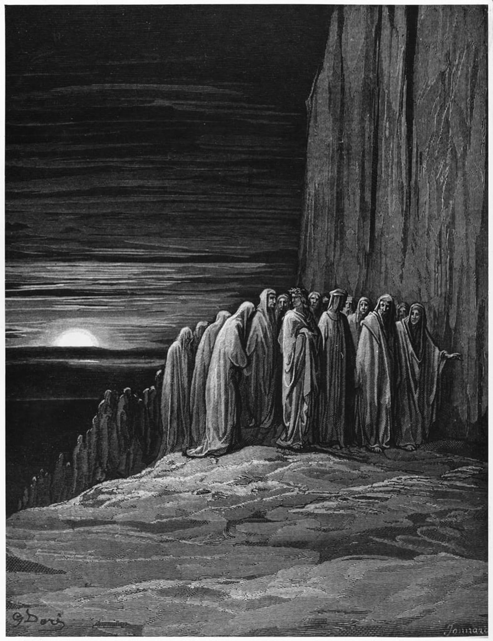 SERENDIPITP Aesthetic Poster Photo Wall Print Retro Picture Virgil and Dante Illustration by Gustave Dore Modern Wall Artwork for Home Decor 60x90cm