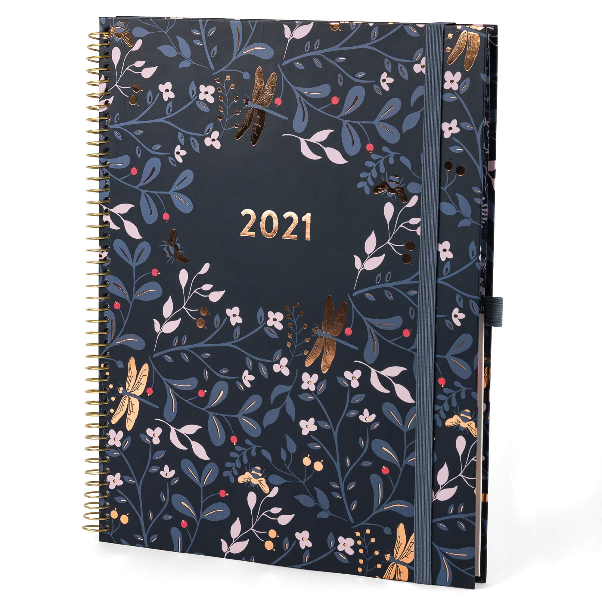 Boxclever Press 2021 Planner. Stunning 8.5 x 11 Weekly Planner runs Jan - Dec'21. Spacious Planner 2021 with Month Tabs, Dot Note Pages, Bill Trackers & Planner Stickers (Midnight Blue)