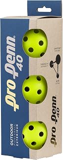 Penn Pro 40 Outdoor Pickleballs - USA Pickleball Approved, Durable 40-Hole Design for Consistent Bounce & Control