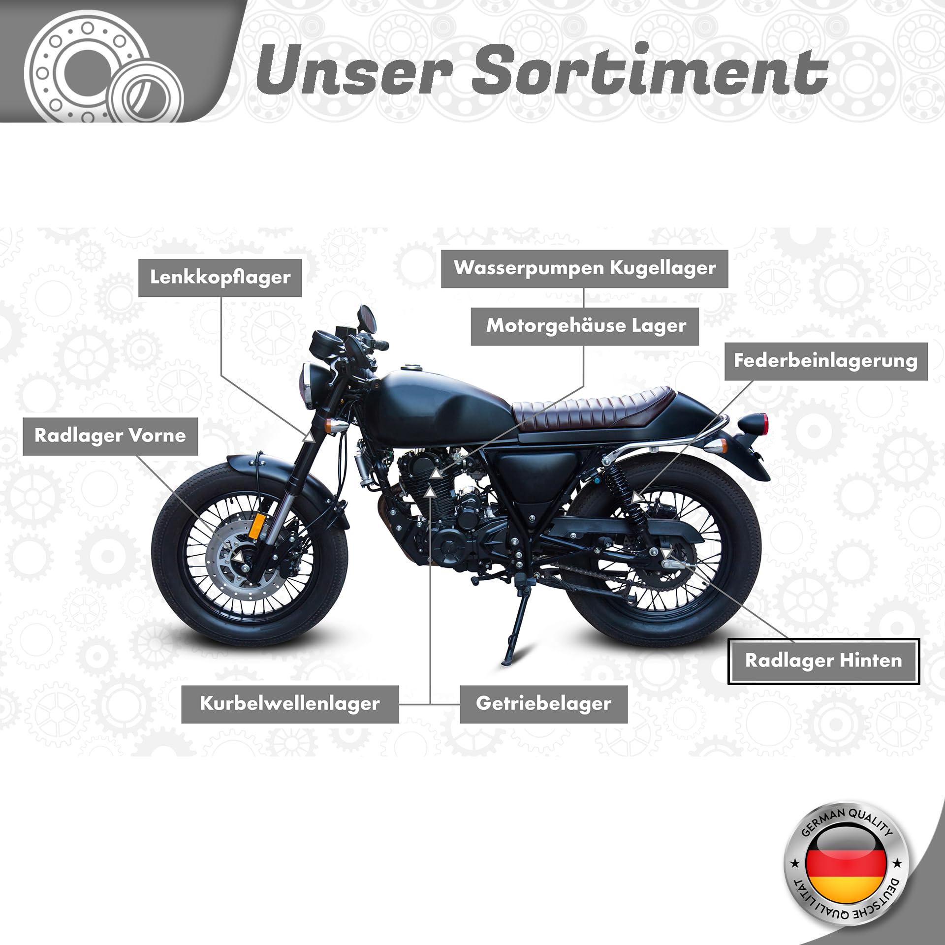 Rodamientos traseros para Yamaha FZ6-NAHG-FZ6 FZ6-NHG FZ6-NHG-FZ6 FZ6-S-FZ6-SS-FZ6 FZ6-SHG