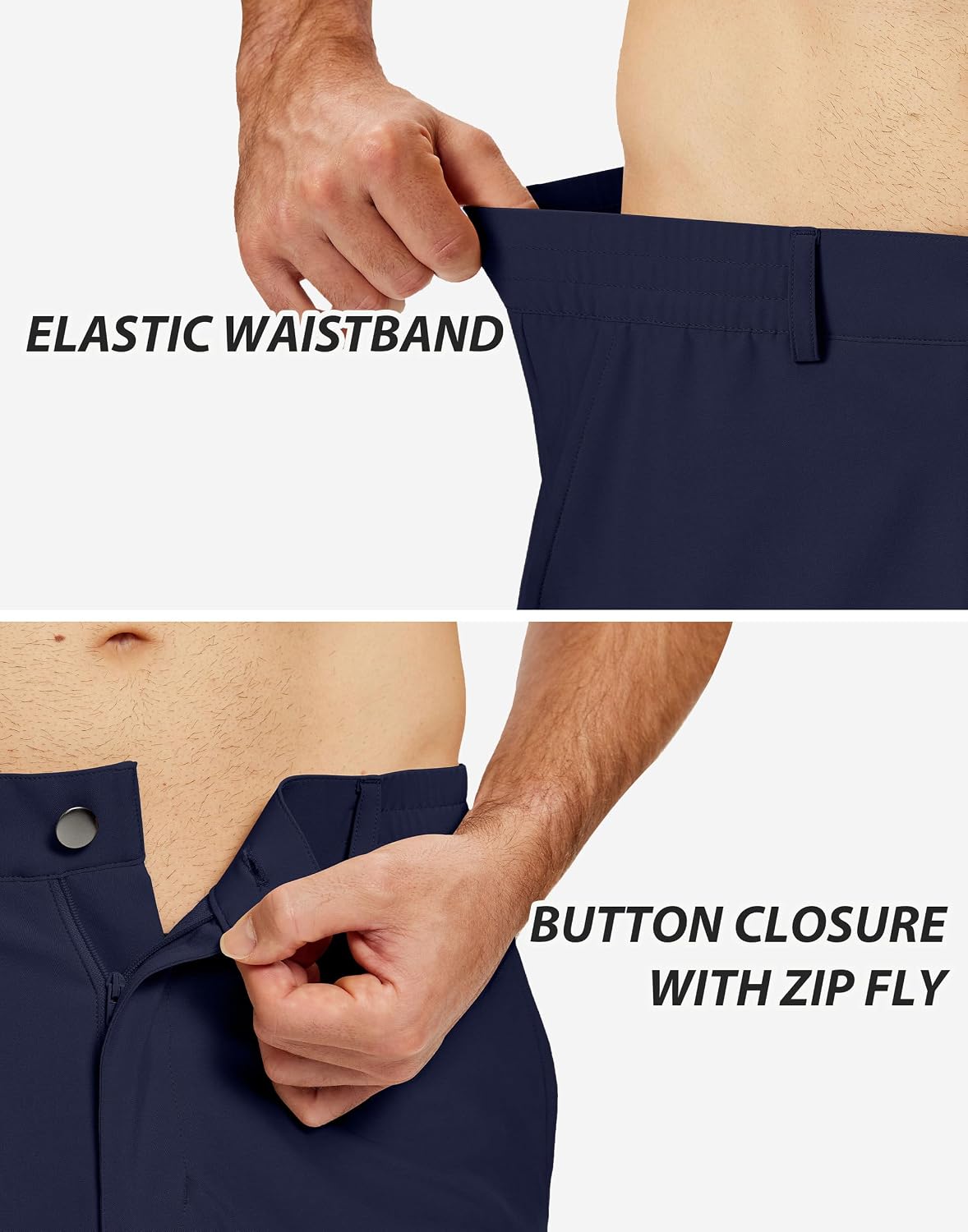 Mens Stretch Golf Shorts 7 Inch with 5 Pockets Quick Dry Lightweight Dress for Casual Travel Hiking