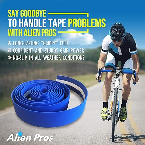 Miniatura 3 de ALIEN PROS Juego de 6 cintas azules para manillar de bicicleta EVA – Envuelve tu bicicleta para un paseo cómodo y impresionante