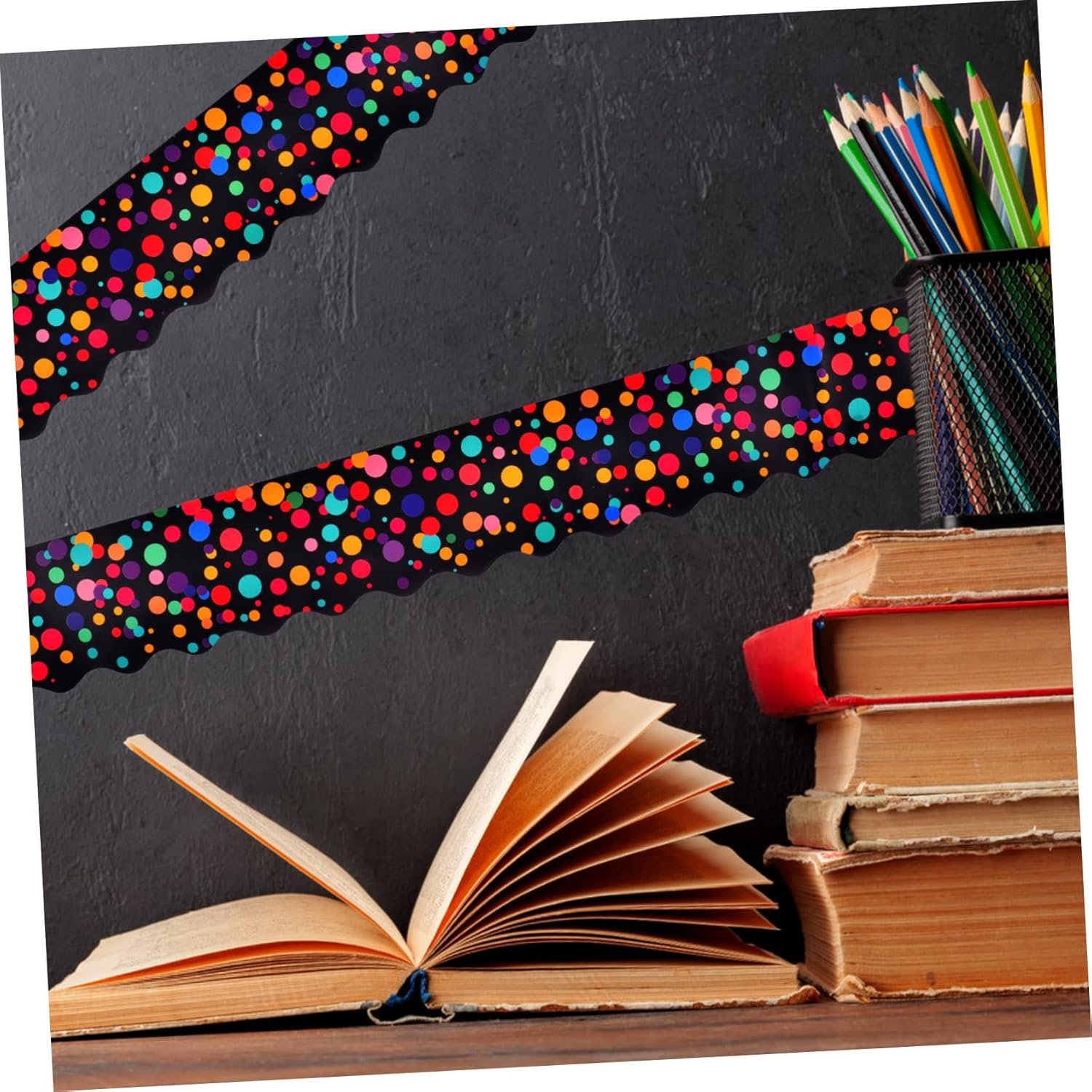 Angoily 1Roll Dot Bulletin Board Border Stickers Decorative Borders for Classroom Office and Blackboard Decor for Bulletin Board Decorations 10 81s6hSAw0yL. AC SL1500