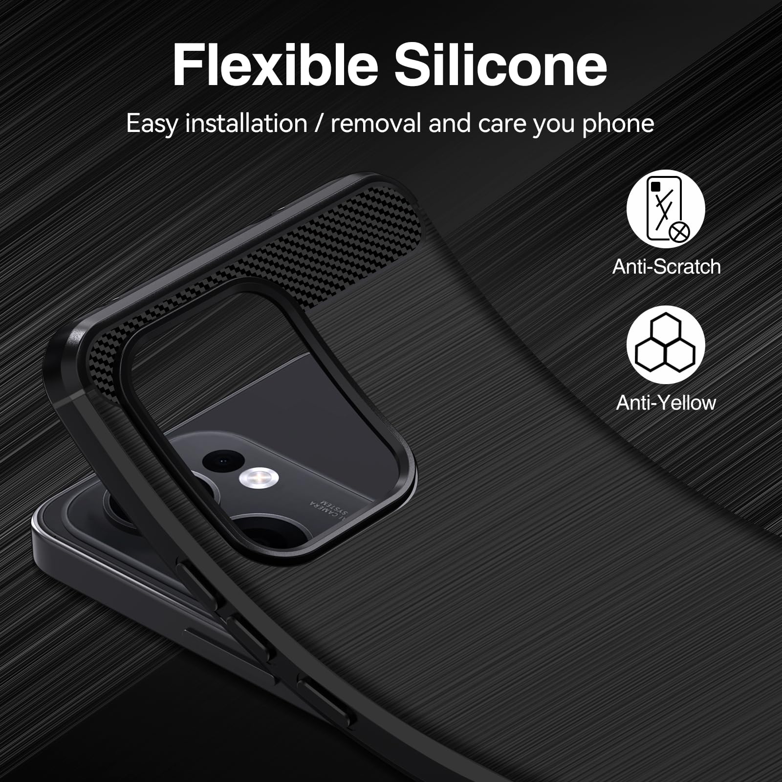 iVoler Cover in Silicone per Oppo Reno 13 5G / Oppo Reno13 5G con Protezione della Fotocamera, Ultra Sottile Custodia in TPU Morbida Anti-Graffio Antiurto Protettiva Case, Nero