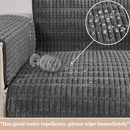 Miniatura 6 de Fundas de sofá de 33 x 70 pulgadas, tapete antideslizante para perro, manta para sofá, silla, cama reclinable, protector de muebles, lavable (gris