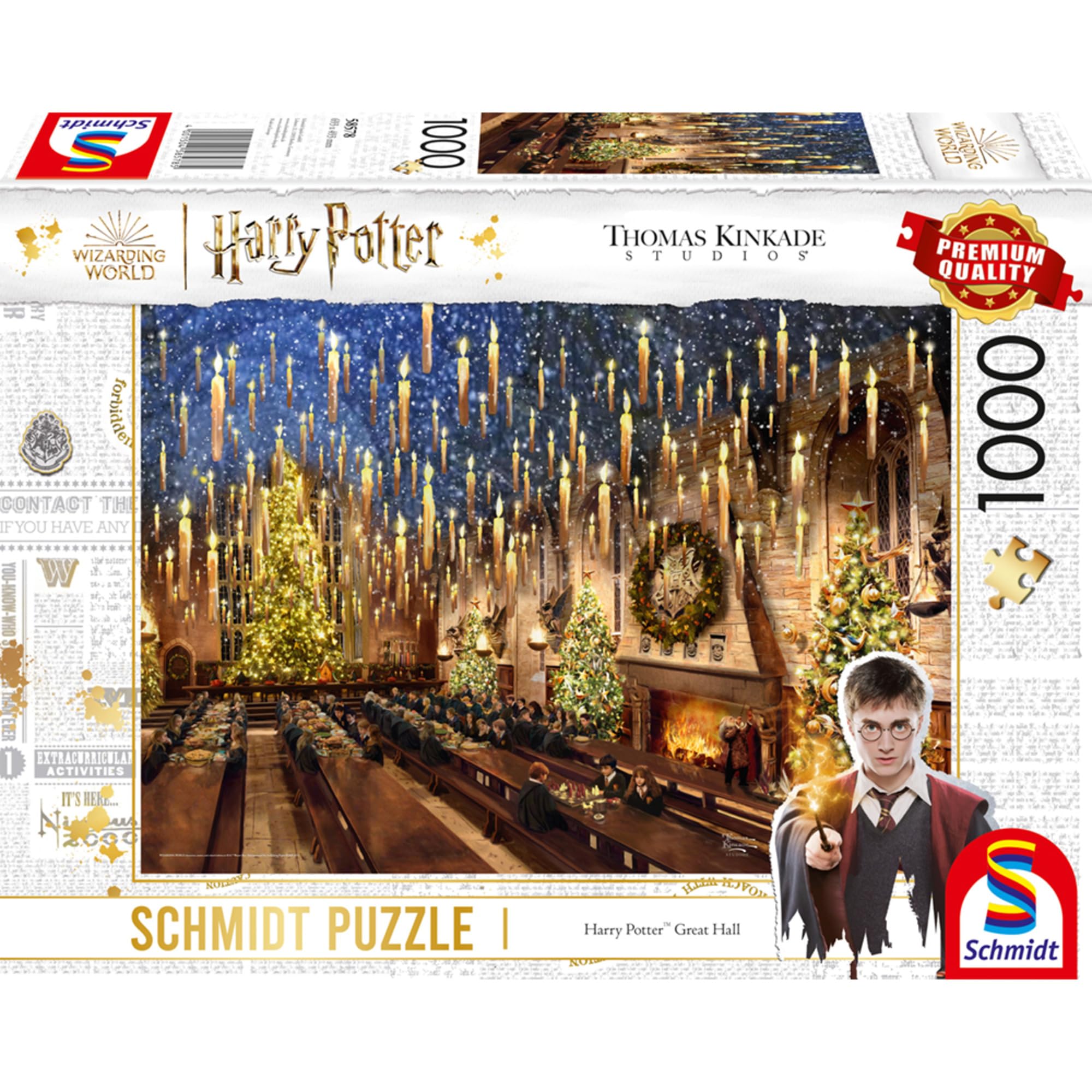 Schmidt Spiele Premium-Puzzle 58578: Thomas Kinkade – Great Hall (Harry Potter), 1000 Teile