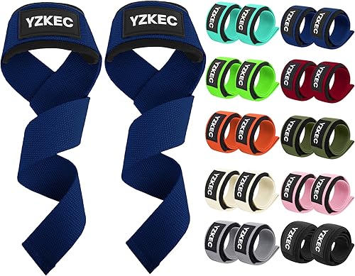 Correas de muñeca de algodón de 24 pulgadas con acolchado de neopreno acolchado para soporte y protección de muñeca, levantamiento de pesas,