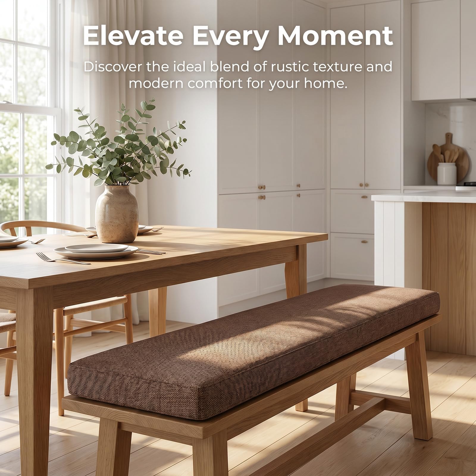 Cojín de banco de tamaño personalizado para muebles de comedor interior, silla, asiento de ventana, espuma 55D de alta calidad con cremallera oculta para banco para el hogar