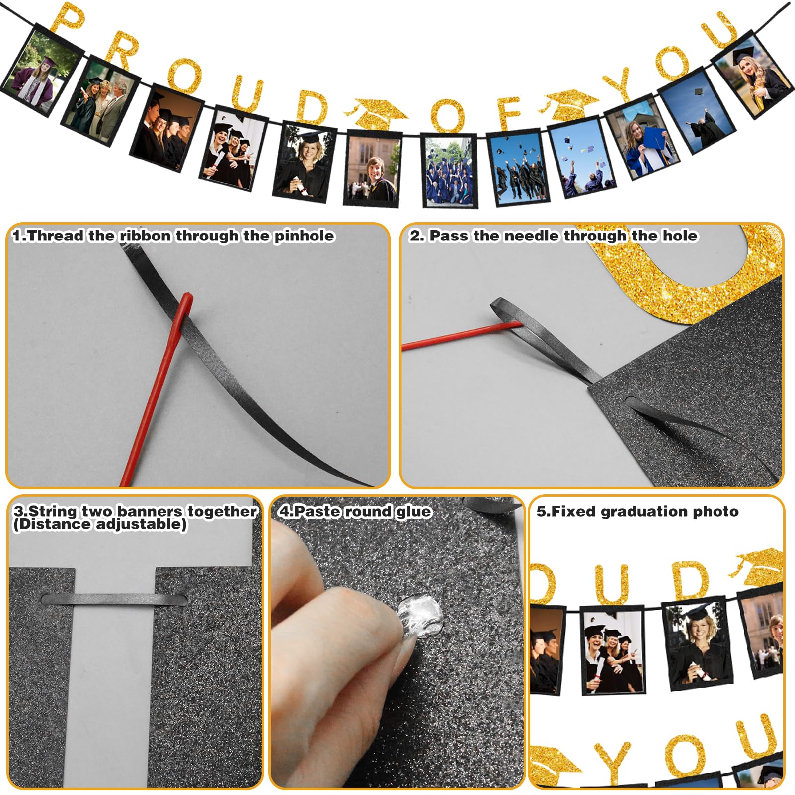 HTN - 2pc Congratulazioni Decorazioni Per La Laurea Banner Grad 2021 Decotta Per Interno Esterna