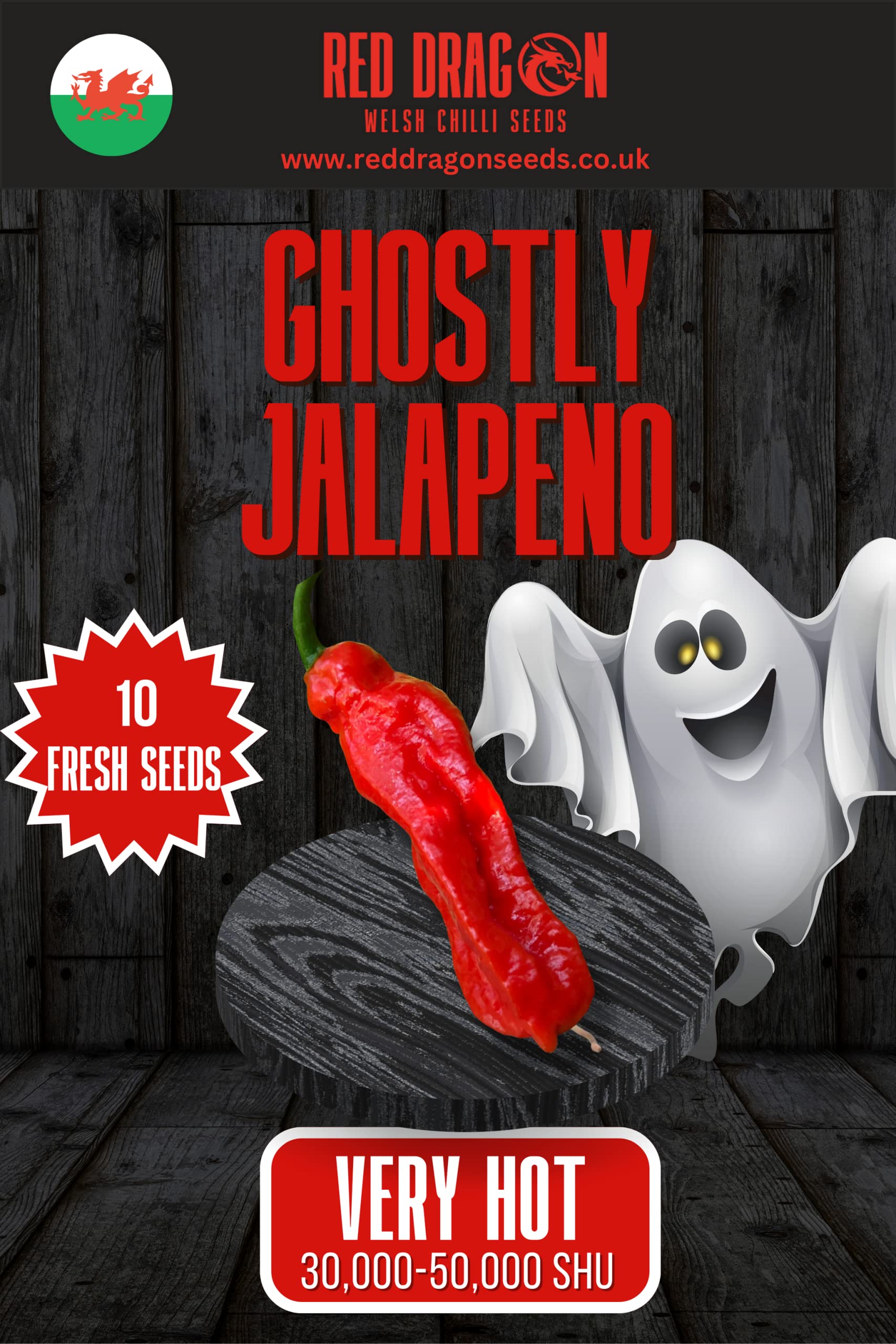 Ghostly Jalapeno Chilli Seeds - 10 Fresh Ghostly Jalapeno Seeds