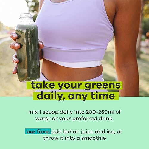 Miniatura 7 de basd Seriously Good Greens Powder, Au Naturel, sin azúcar, antioxidantes y 23 superalimentos para la salud intestinal, alivio de la hinchazón,