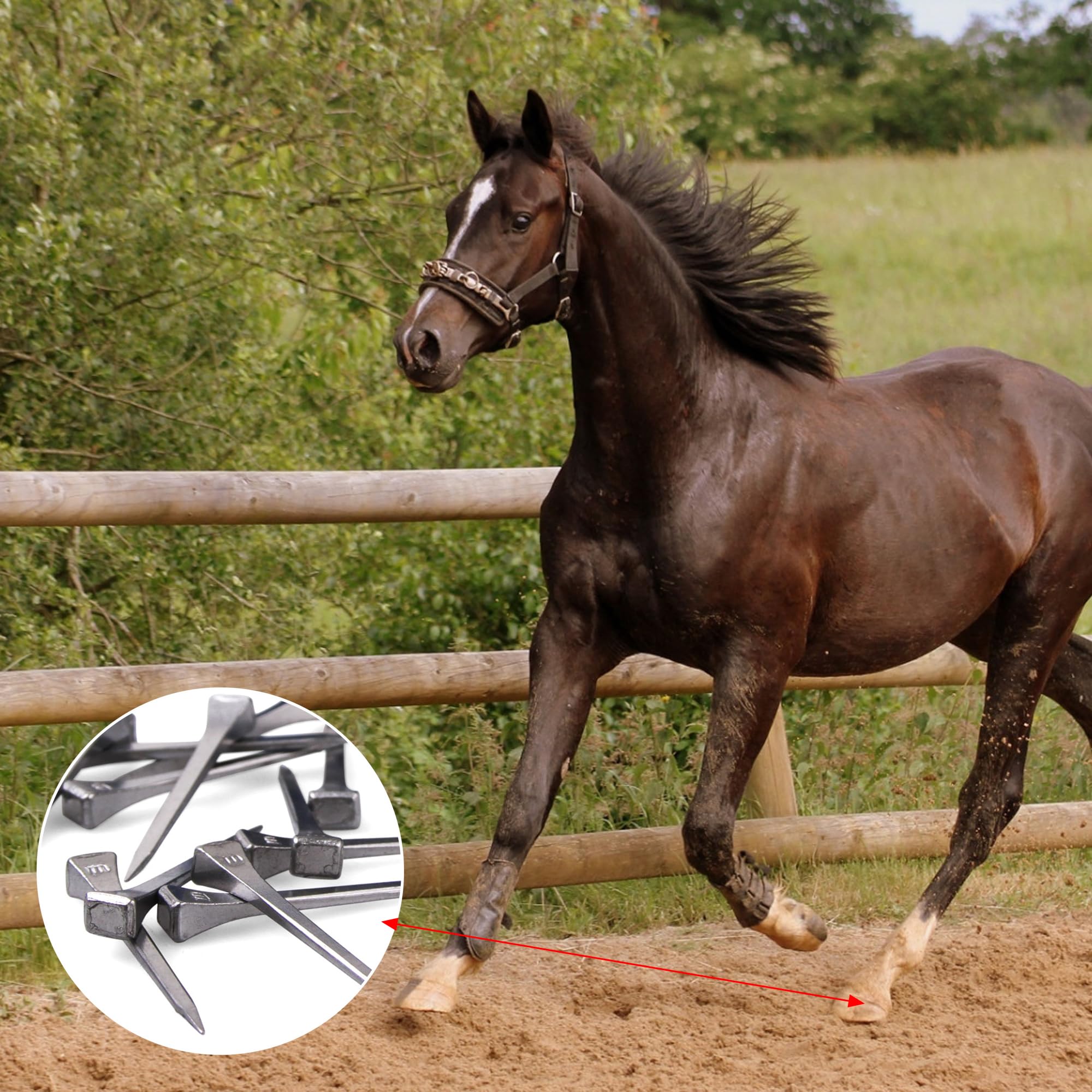 30 Piezas Clavo de Herradura, Clavos de Acero E6 para Carreras de Caballos, Herraduras de Caballo Accesorios