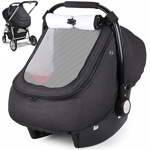 Rquite Funda de asiento de coche para bebé, funda floral para asiento de automóvil para niñas y niños, funda de lactancia transpirable para