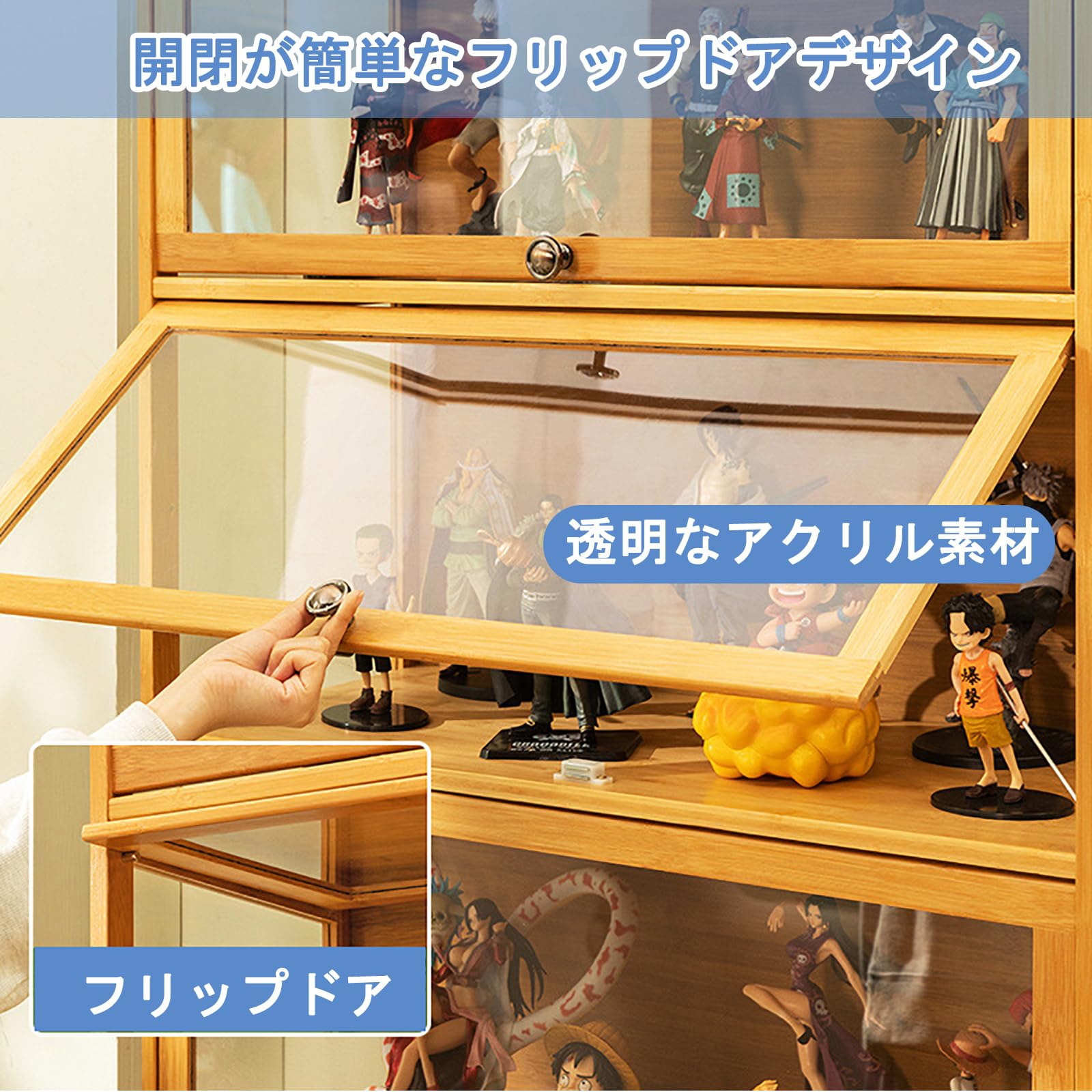 昭和レトロ ガラスショーケース 中棚1段 片面引戸 ガラス棚 飾り棚 