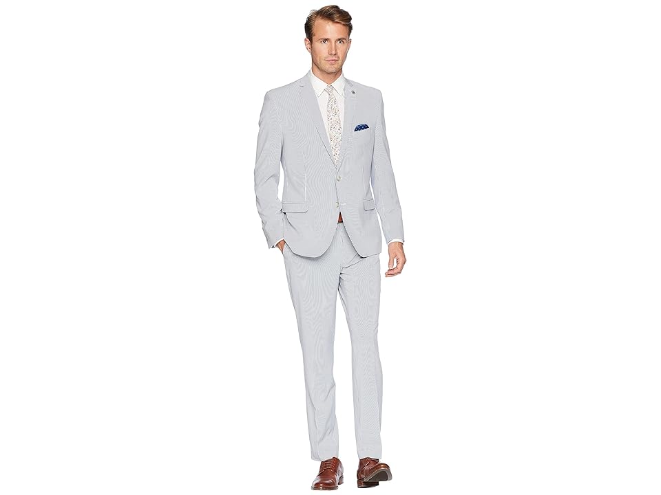 

Nick Graham Seersucker 32 Finished Bottom Suit (Blue Stripe) Men's Suits Sets