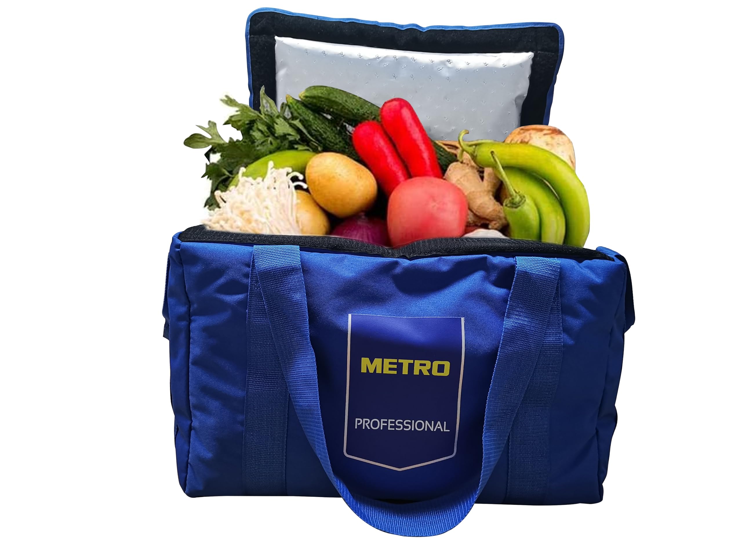 METRO PROFESSIONAL Sac Isotherme, 65 L, 35 x 52 x 35 cm, Polyéthylène/Polyester/Aluminium, Bleu