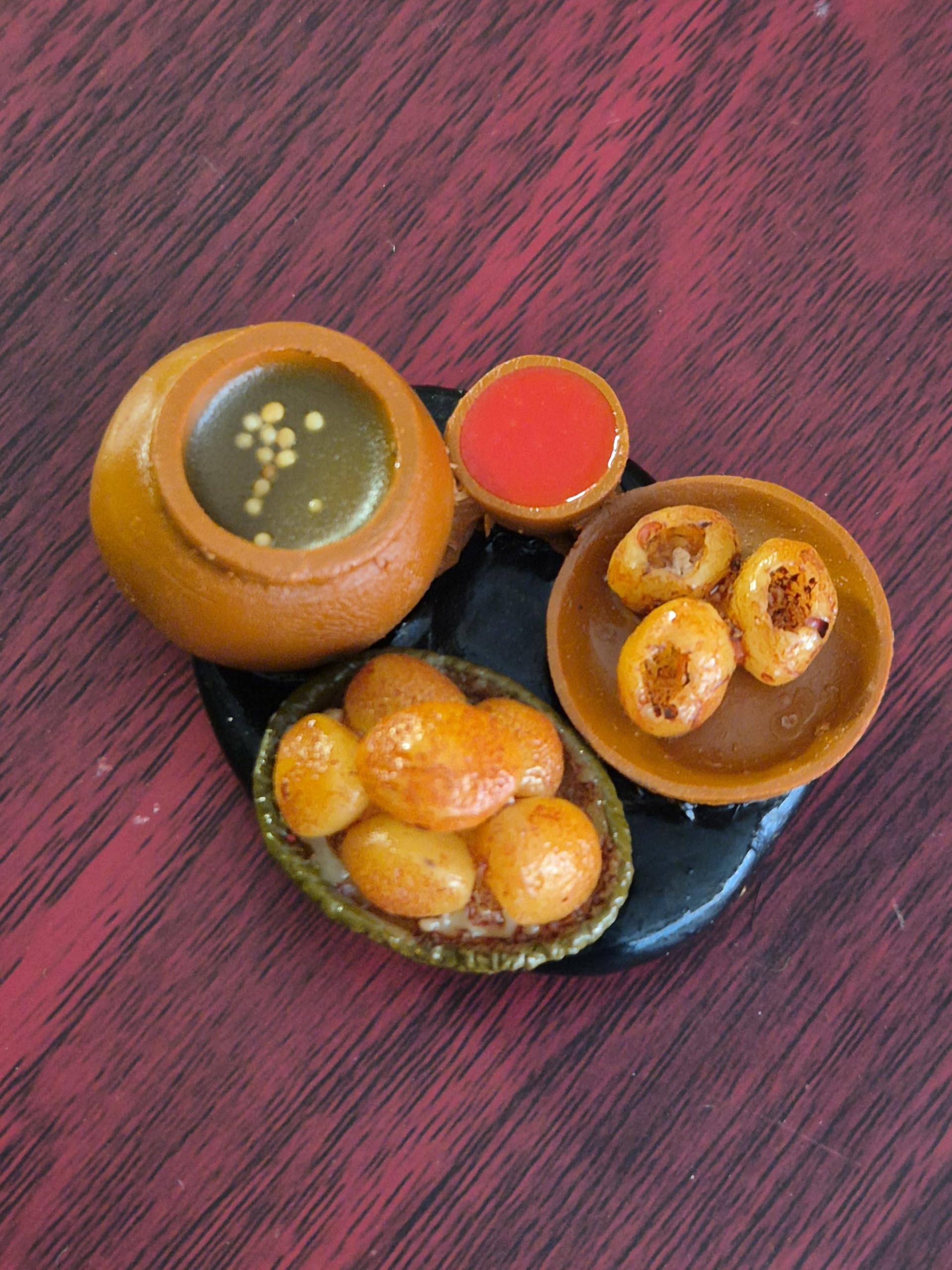 DT DECTONE Golgappe Lovers Fridge Magnet Miniature Food 3D Fridge Magnet Best Souvenir Gift 100% Made in India 4