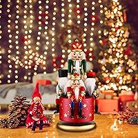 Vista 4 de Caja de música con cascanueces de madera, juguete de soldado de cascanueces hecho a mano, figuras de cascanueces navideñas, soldados, caja musical