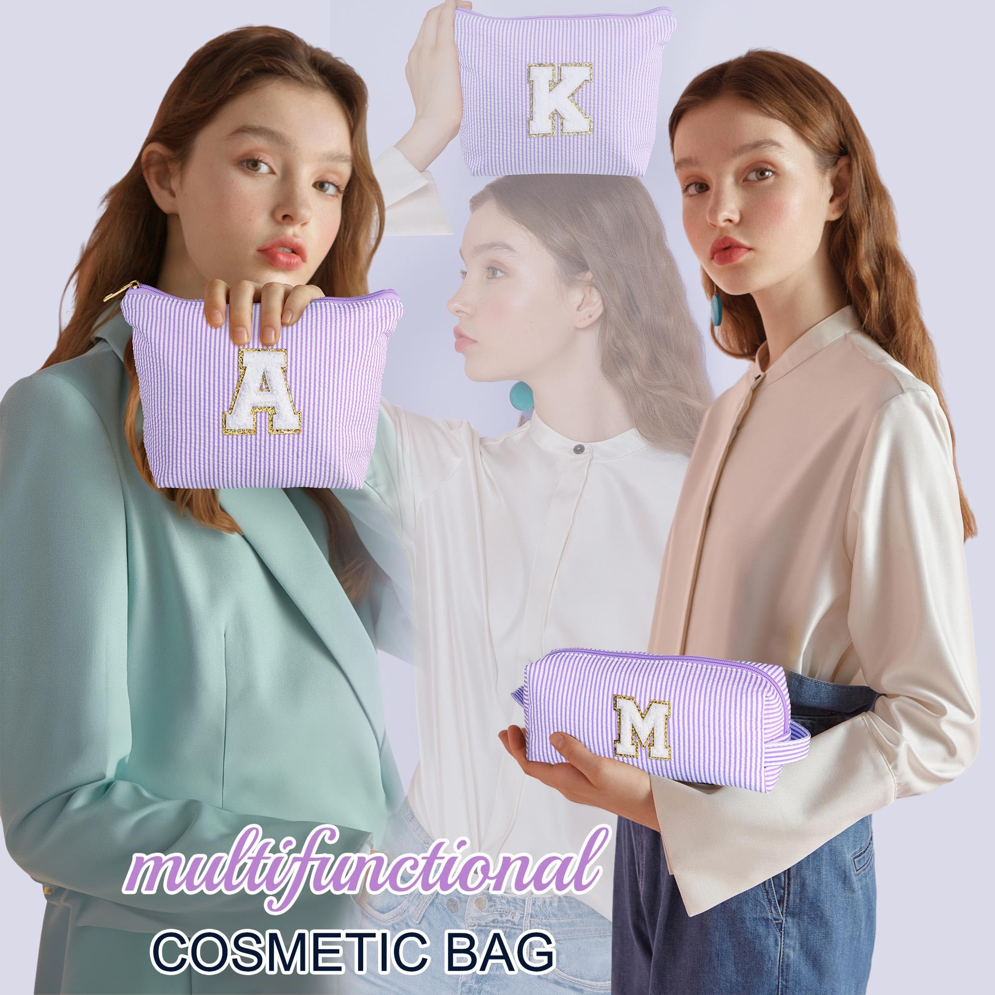 Parima Personalisierte Kosmetiktasche Muttertag - Kosmetiktasche Mädchen Make up Tasche mit Buchstaben L Personalisierte Geschenke für Frauen Freundin Mama Geschenk Muttertagsgeschenke für Mama - 2