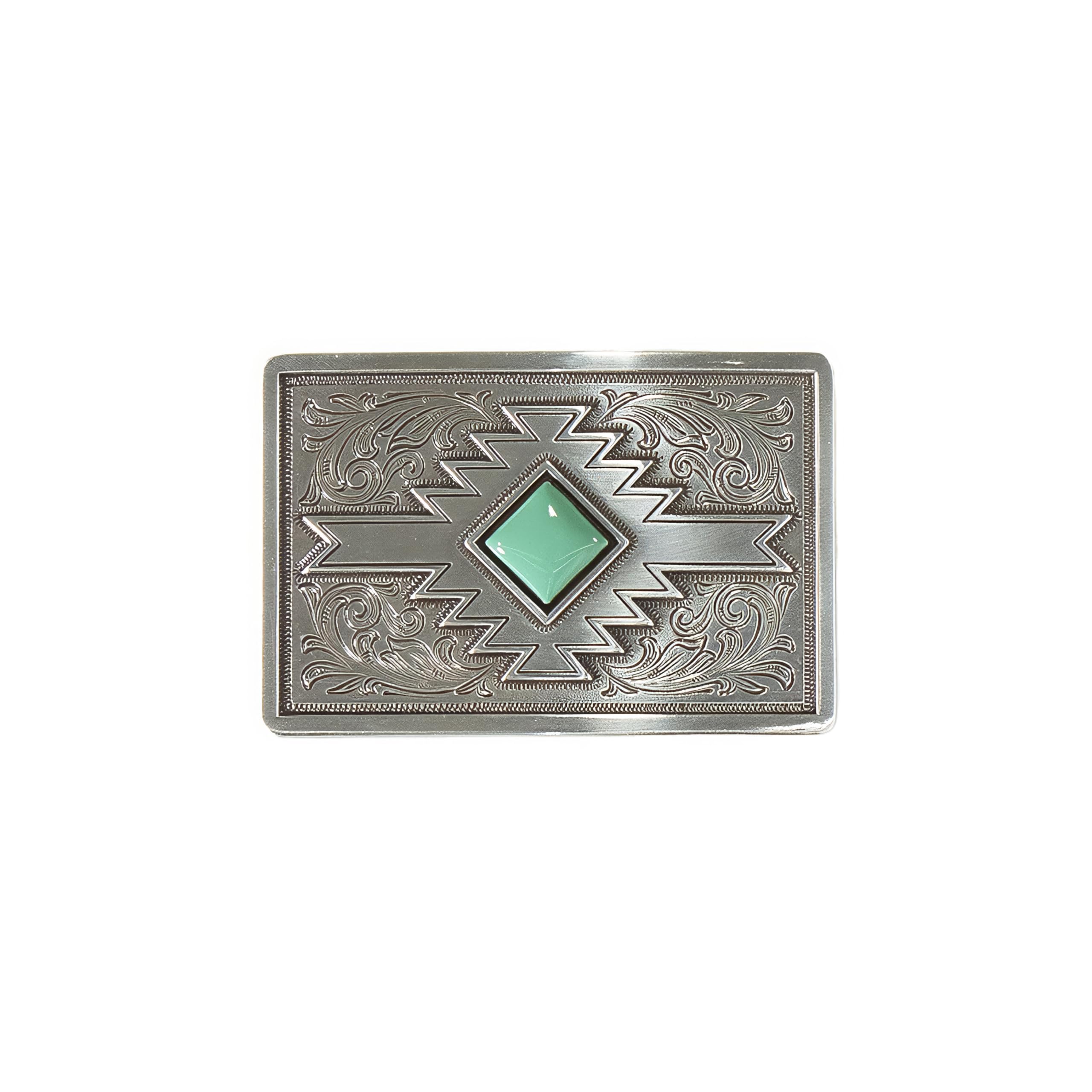 Blazin RoxxWomen's Turquoise Stone Buckle with Southwest Pattern Engraving