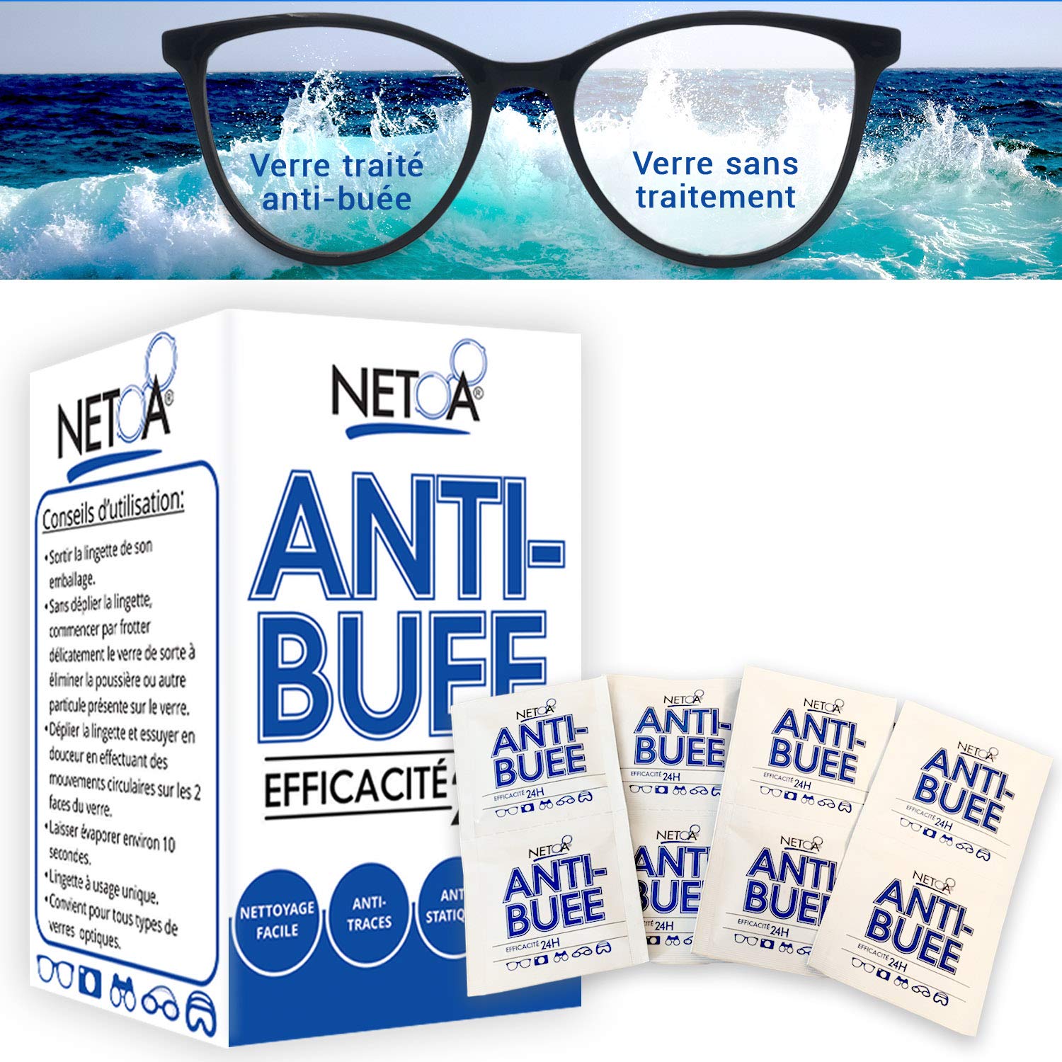Lingettes Anti-buée Pour Pare-brise Et Lunettes - 18 Pièces, Désembuage Rapide, Portable - Pour Voiture, Masques, Verres