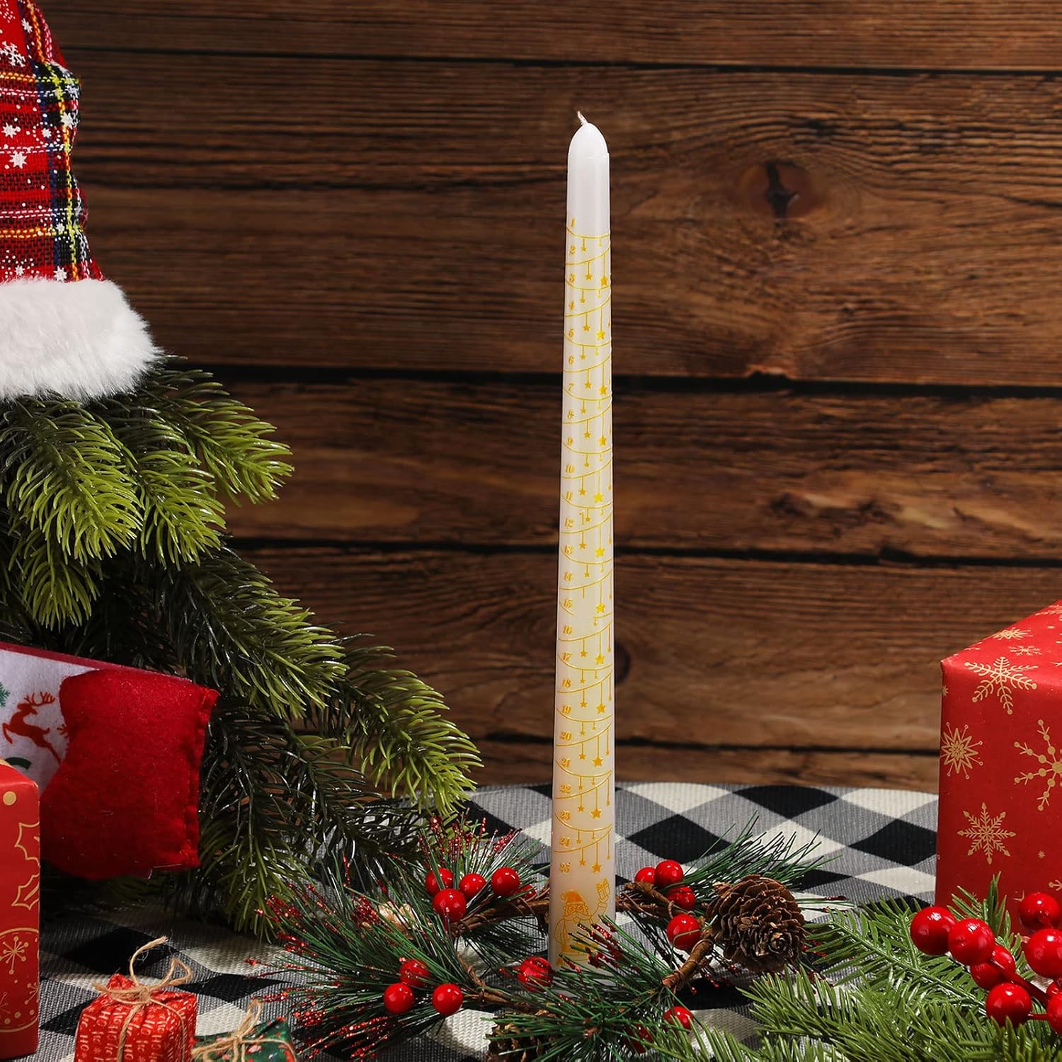 Christmas Advent Candle 25 Numbers Countdown Christmas Calendar Santa Star Candle