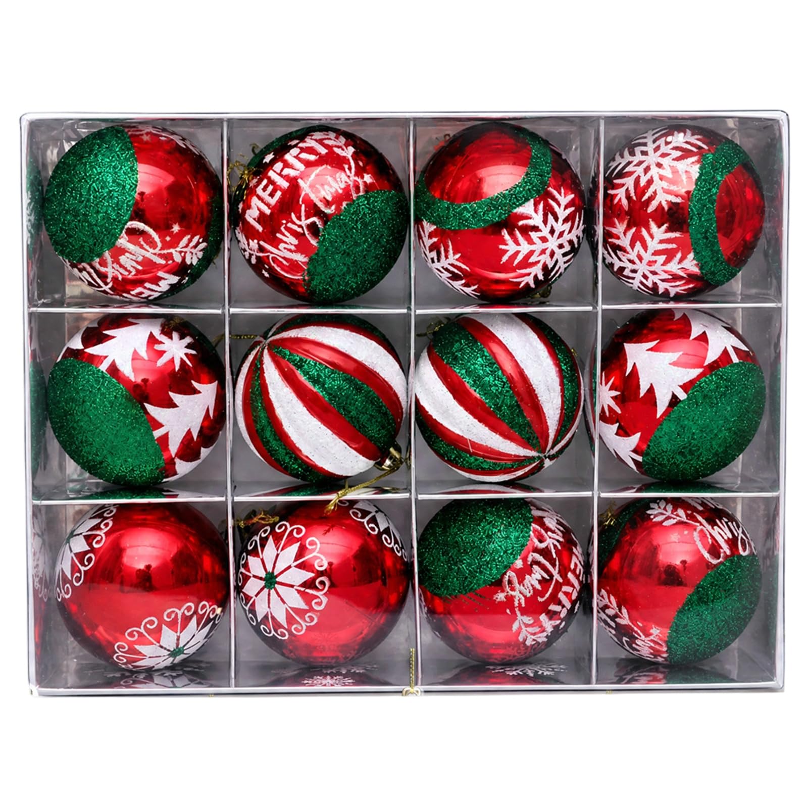 Zxfdsfdbnm 12Pcs Festival Sphere Adornment Unique Christmas Tree Sphere Hand Painted Baubles for Christmas Decoration Hand Painted