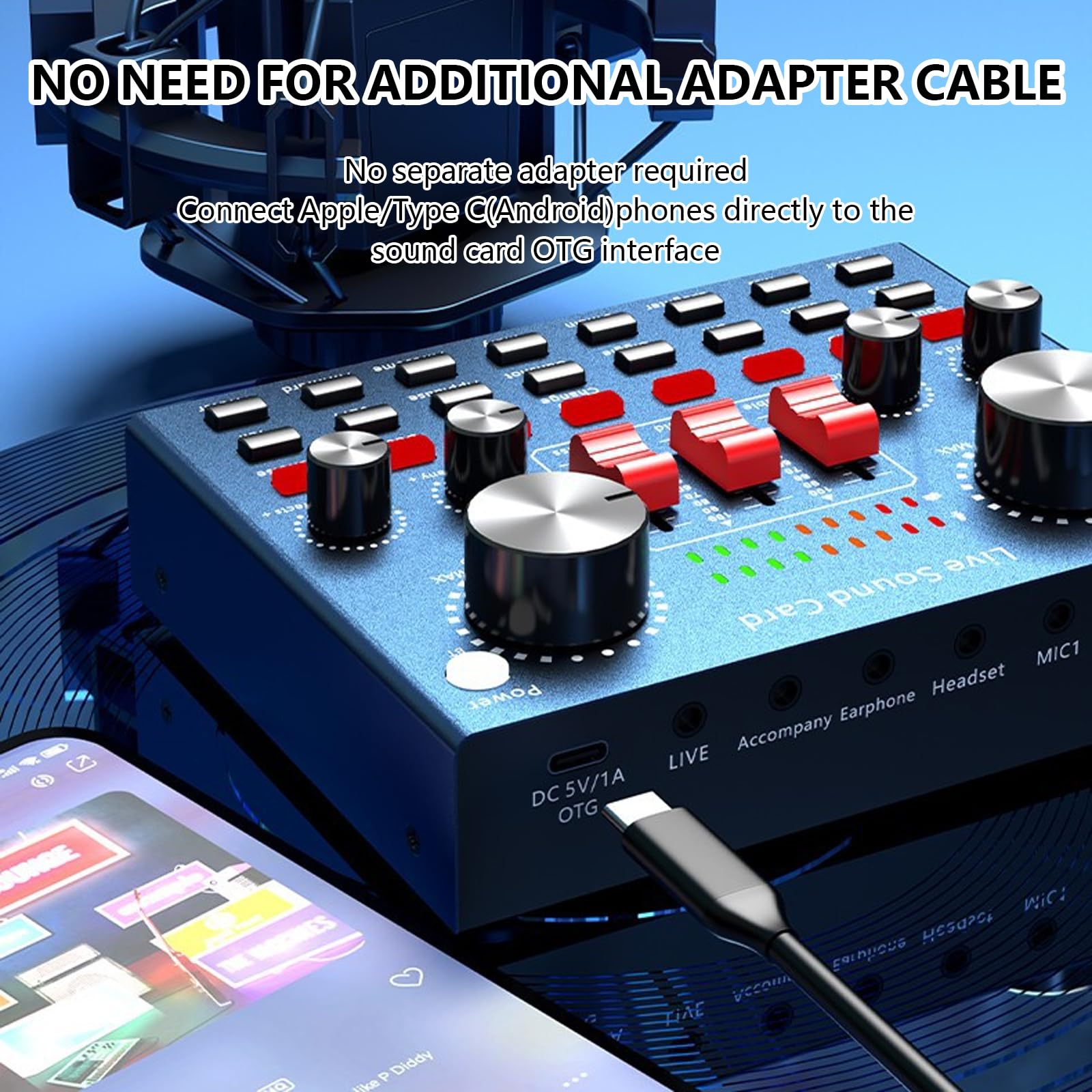 Paquete De MicróFono Para Podcast, 10 W 500 Mah Interfaz De Audio Con Tarjeta De Sonido En Vivo Todo En Uno Y MicróFono Con Sonda Bm 800 Para Grabar Transmitir En Vivo Youtube Y Tiktok