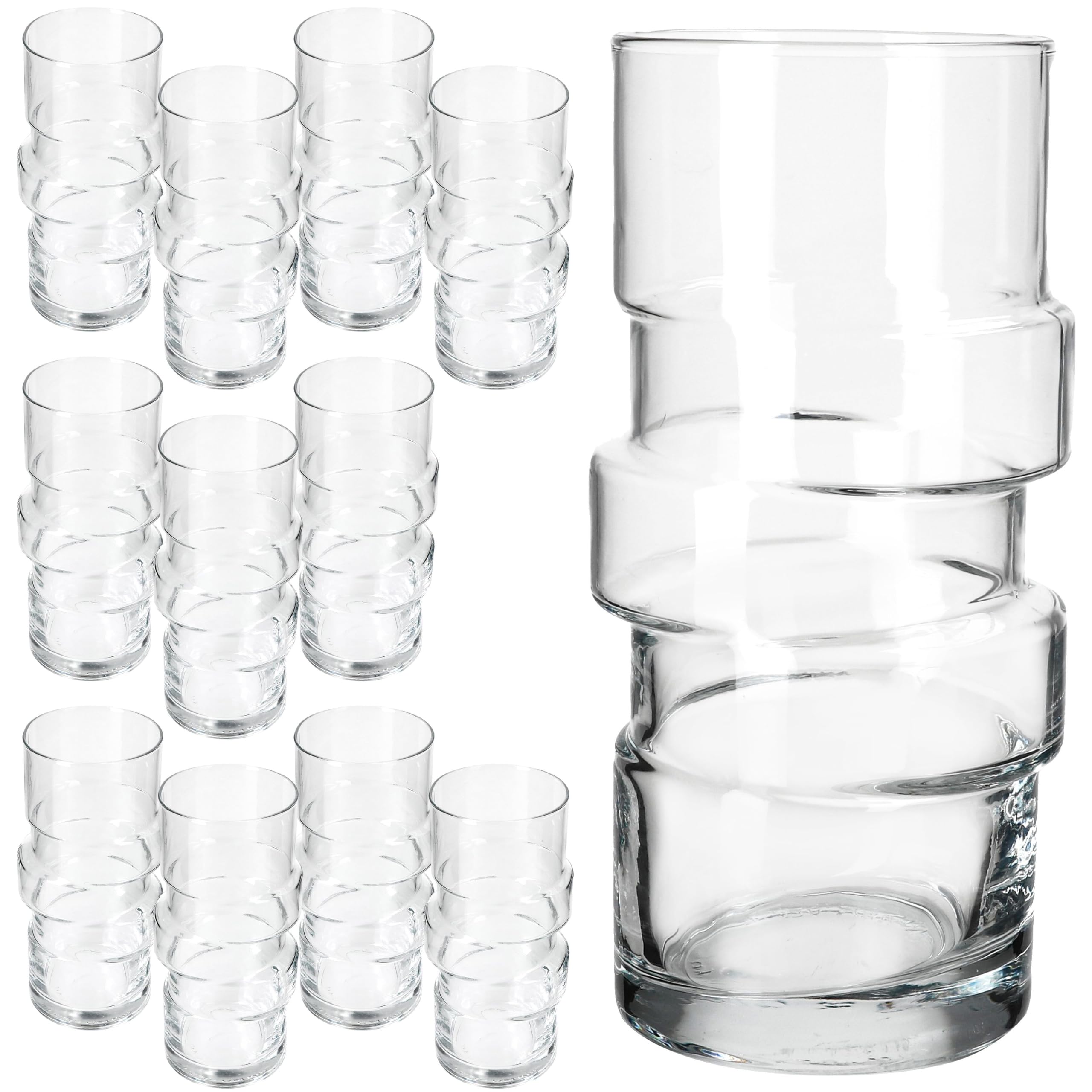 MamboCat 12er Set Stapel Cocktailgläser 400ml Stufen-Design Longdrinkglas