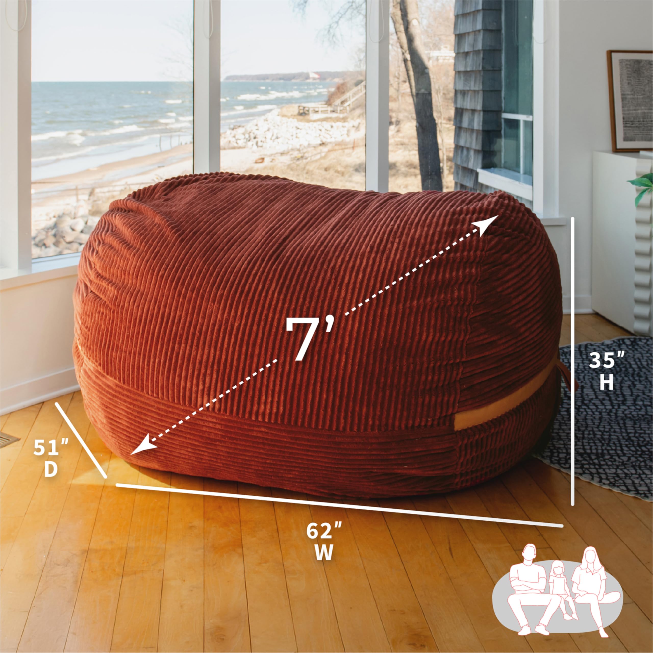 コンゴークバ布Ｂ1 Big Joe Fuf Bean Bag Chair, XL, Terracotta : Amazon.ca: Home